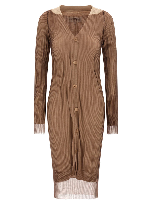MM6 Maison Margiela 100% Polyamide cardigan in beige