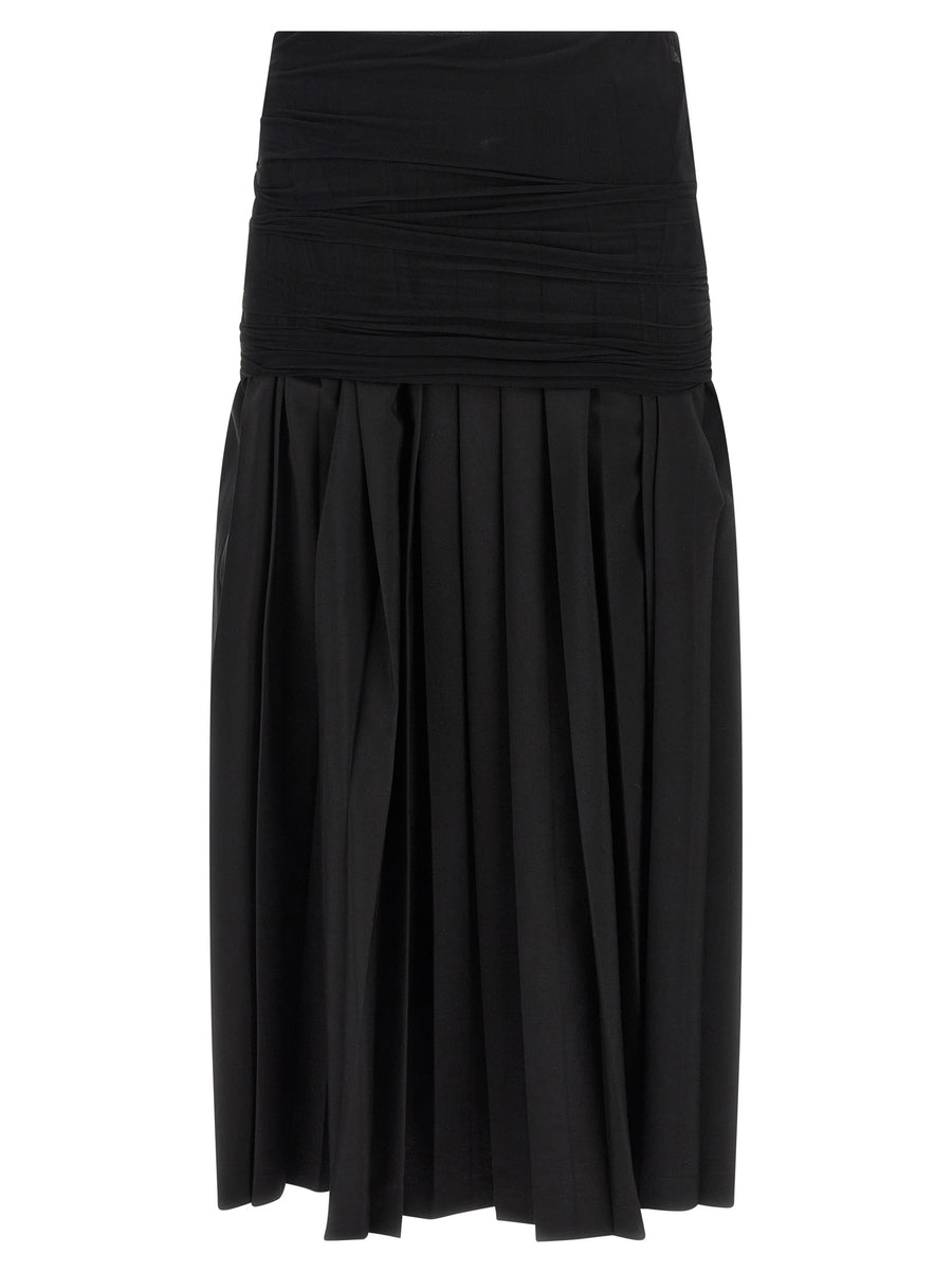 MM6 Maison Margiela 55% Polyester skirt in black