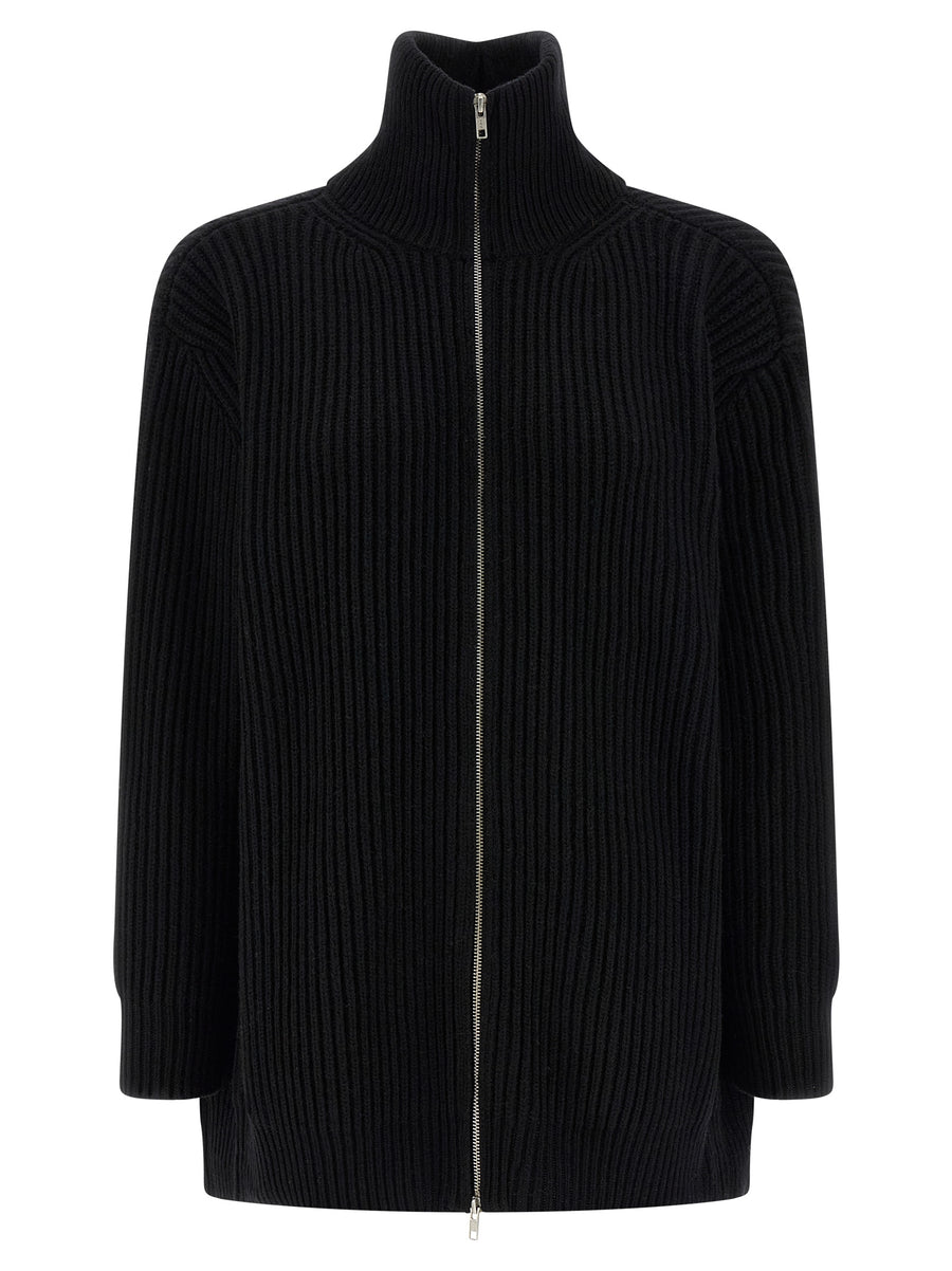 MM6 Maison Margiela 61% Wool cardigan in black