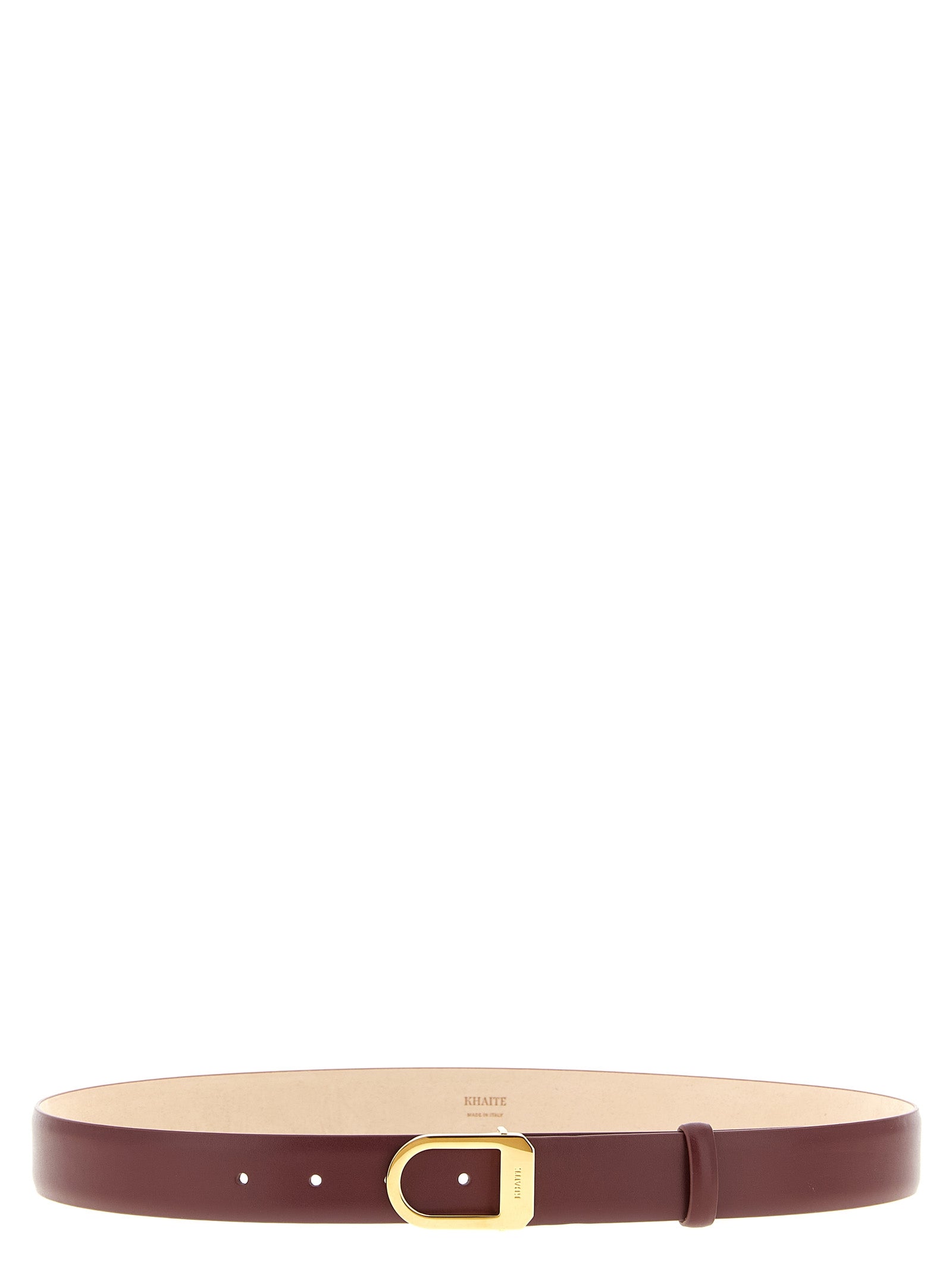 Khaite 100% Calfskin Leather belt in bordeaux