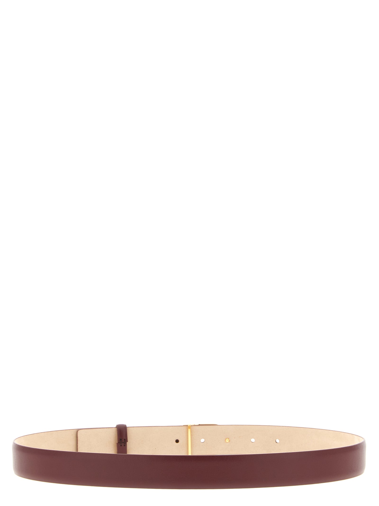 Khaite 100% Calfskin Leather belt in bordeaux — view 2