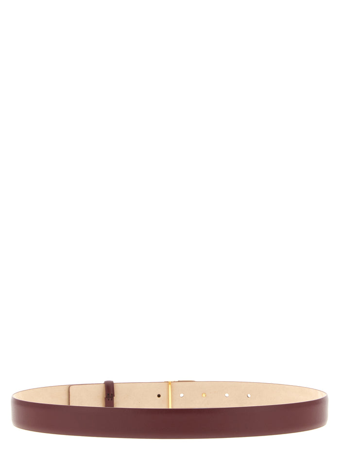 Khaite 100% Calfskin Leather belt in bordeaux — view 2
