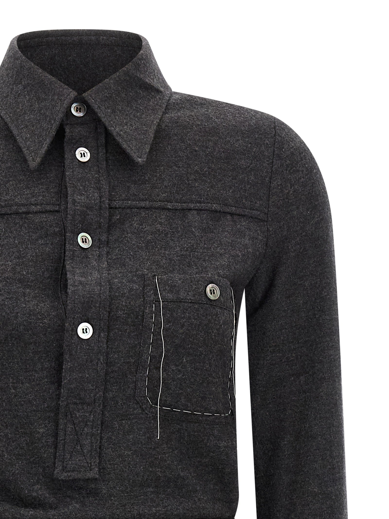 Maison Margiela 100% Virgin Wool (top) dress in gray — view 3