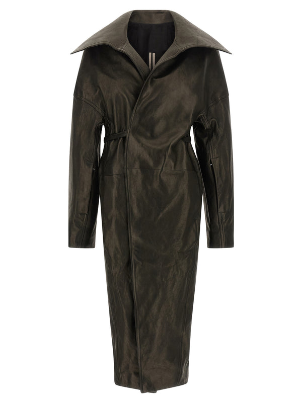Rick Owens 100% Lamb Leather coat in black