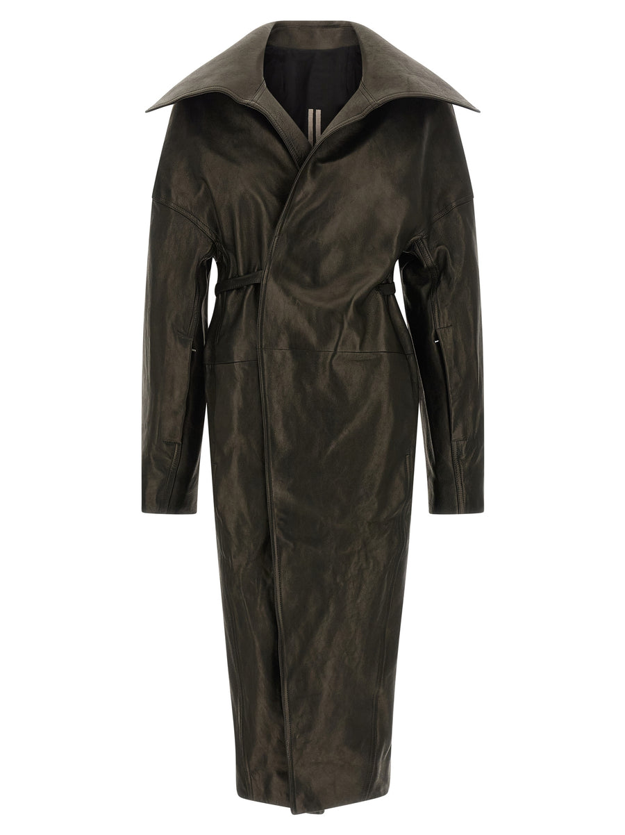 Rick Owens 100% Lamb Leather coat in black
