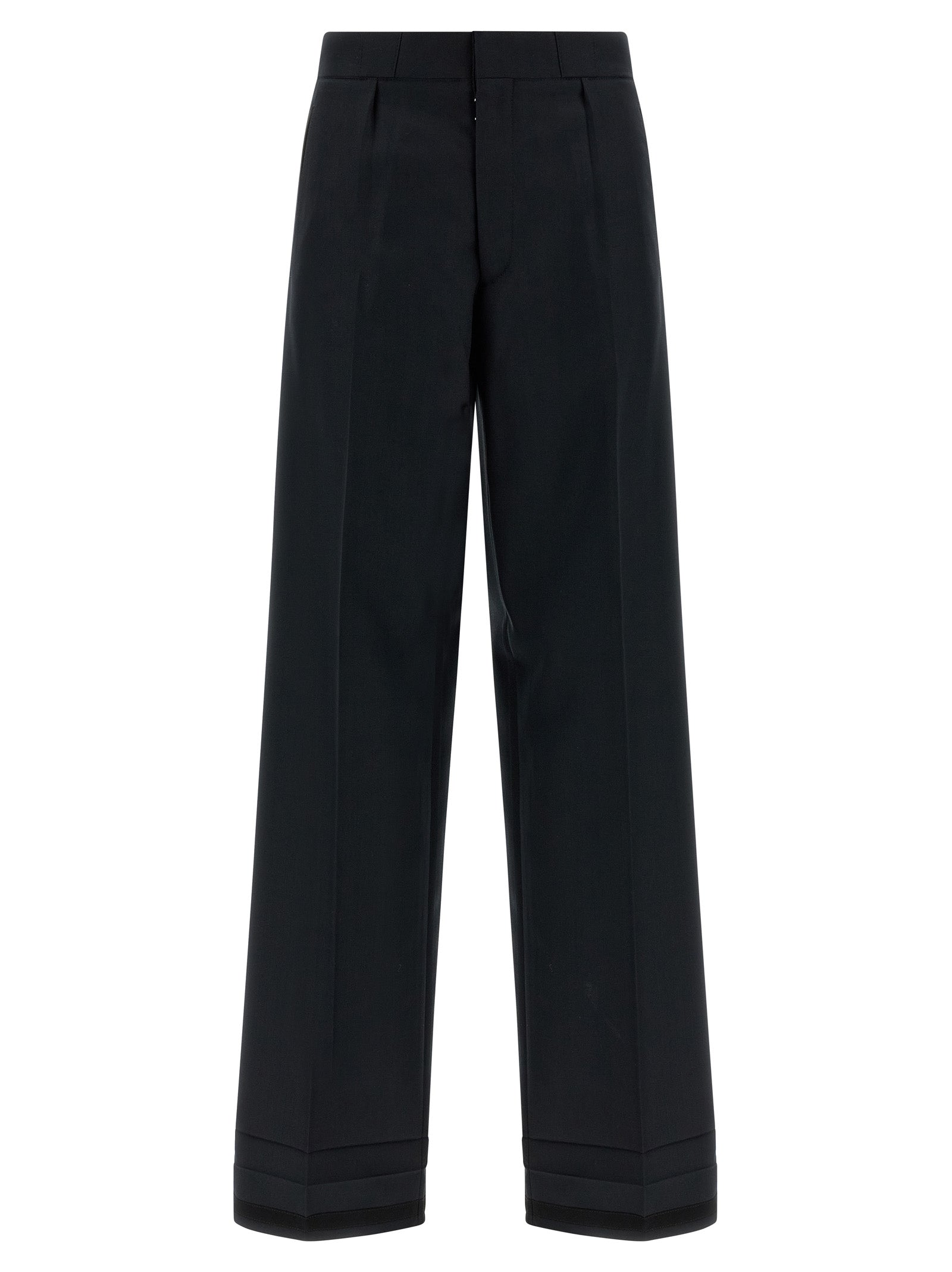 Maison Margiela 50% wool 50% polyester trousers in black