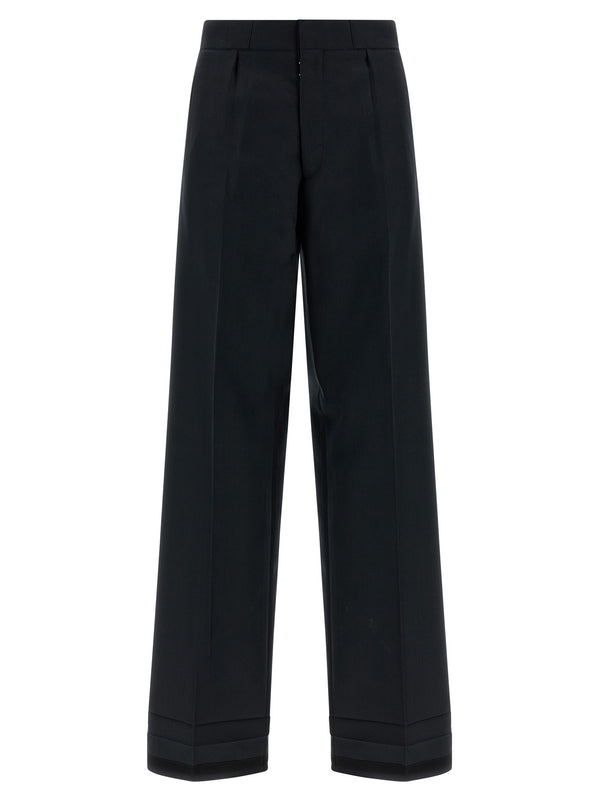 Maison Margiela 50% wool 50% polyester trousers in black