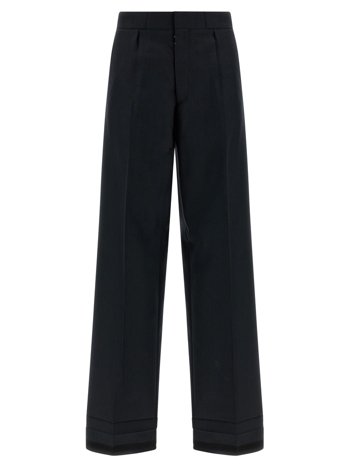 Maison Margiela 50% wool 50% polyester trousers in black