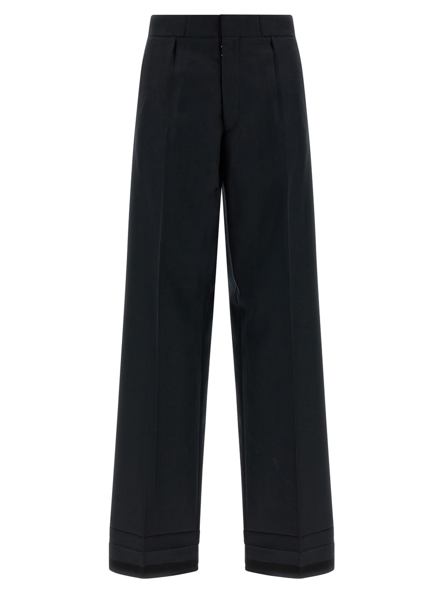 Maison Margiela 50% wool 50% polyester trousers in black