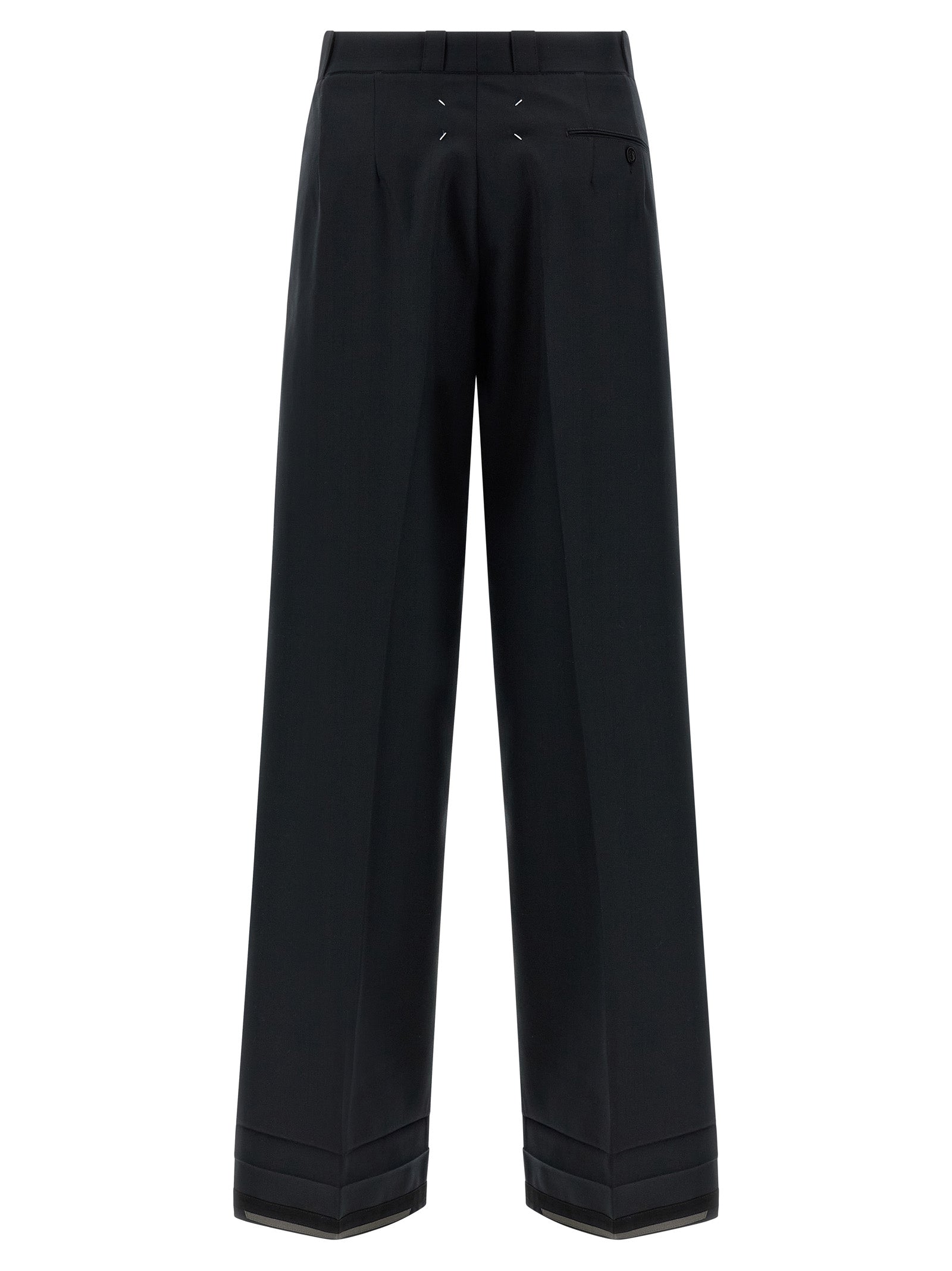 Maison Margiela 50% wool 50% polyester trousers in black — view 2