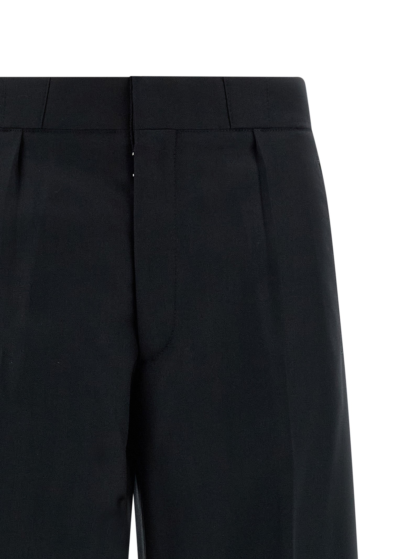 Maison Margiela 50% wool 50% polyester trousers in black — view 3