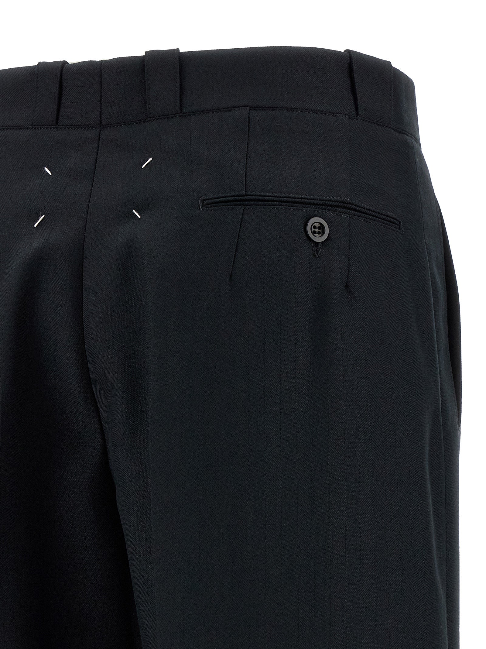 Maison Margiela 50% wool 50% polyester trousers in black — view 4