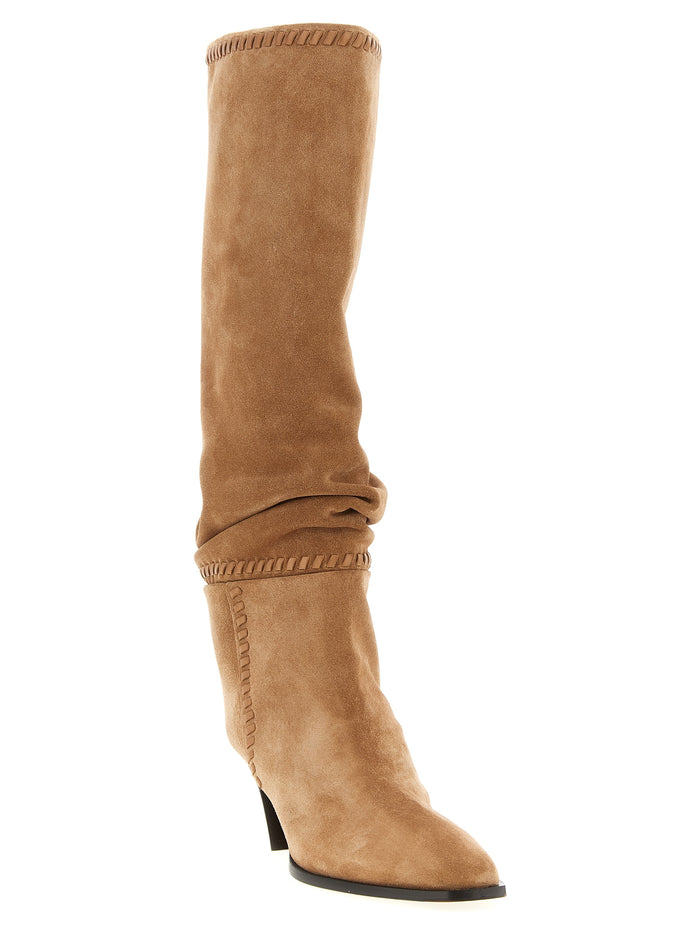 Jimmy Choo 79% leather boot in beige — view 2