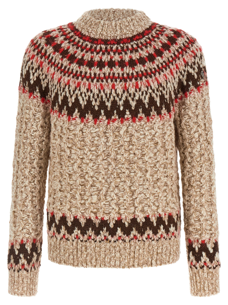 Moncler Grenoble 74% wool sweater in cream