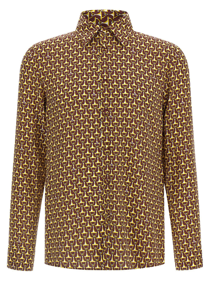 Gucci 100% Silk shirt in brown