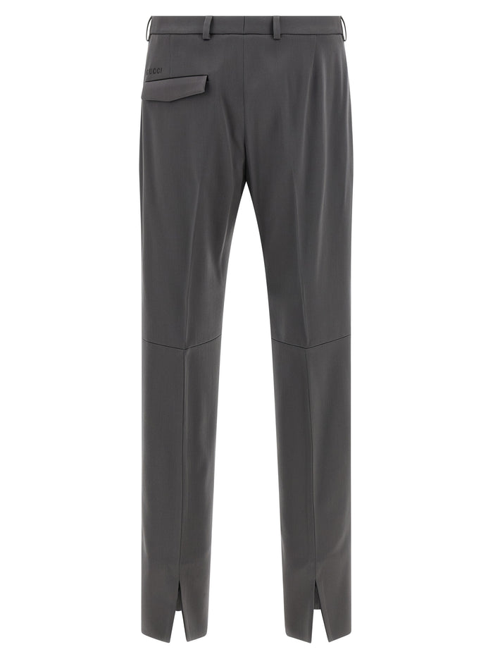 Gucci 99% Wool trousers in gray — view 2