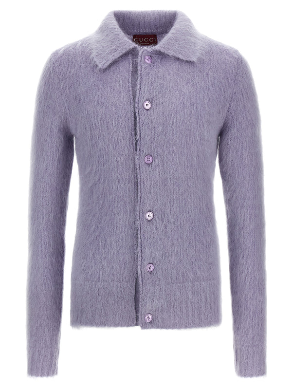 Gucci 67% Mohair cardigan in purple