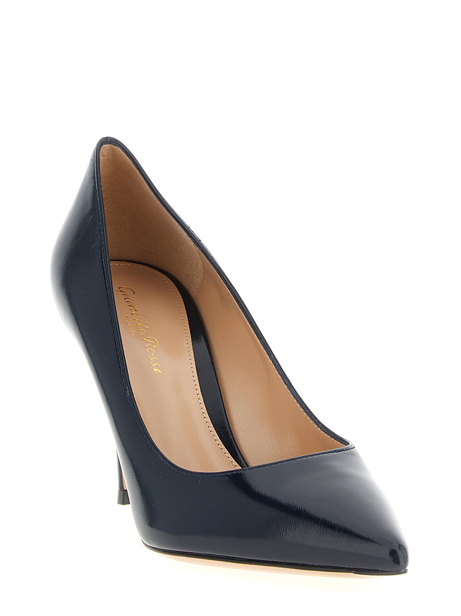 Gianvito Rossi 100% Lamb Leather pump in navy — view 2
