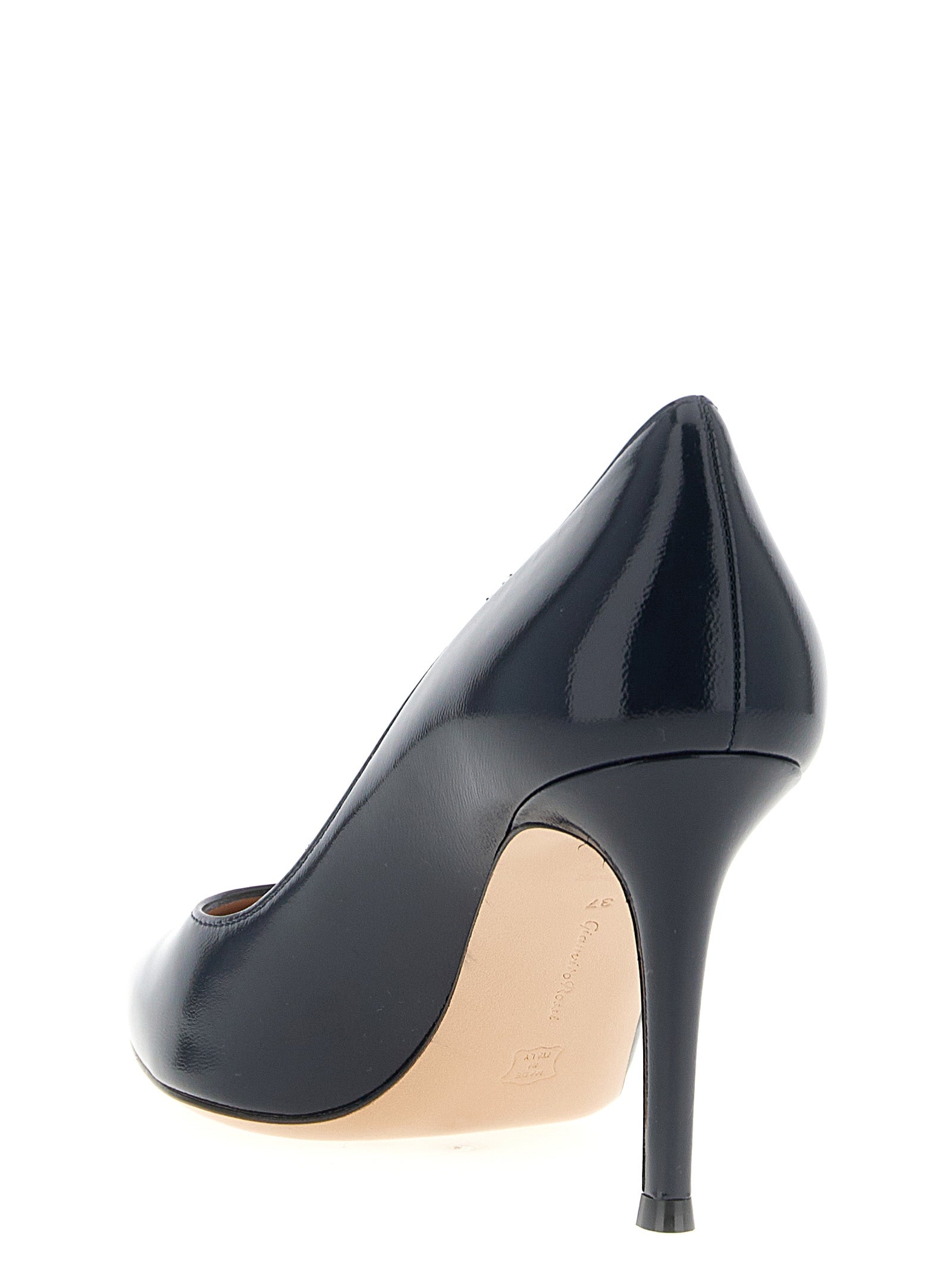 Gianvito Rossi 100% Lamb Leather pump in navy — view 3
