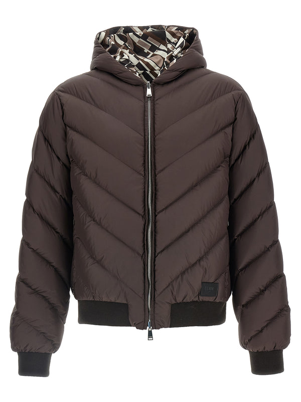 Fendi 100% polyester down jacket in brown