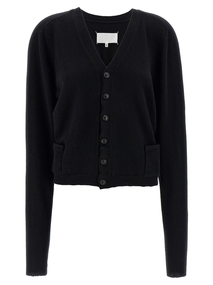 Maison Margiela 100% wool cardigan in black