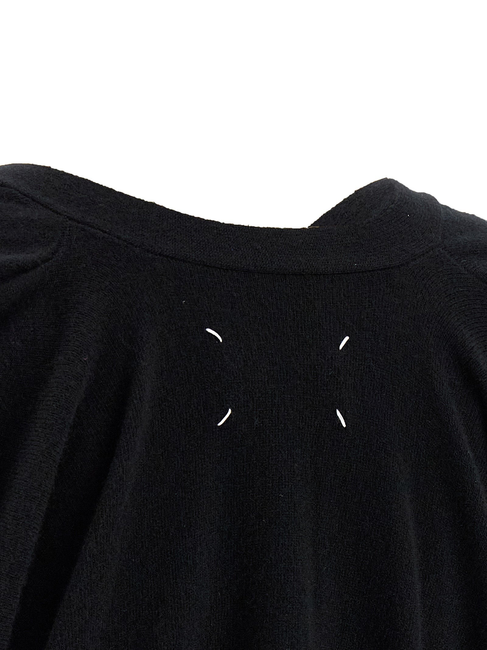 Maison Margiela 100% wool cardigan in black — view 4