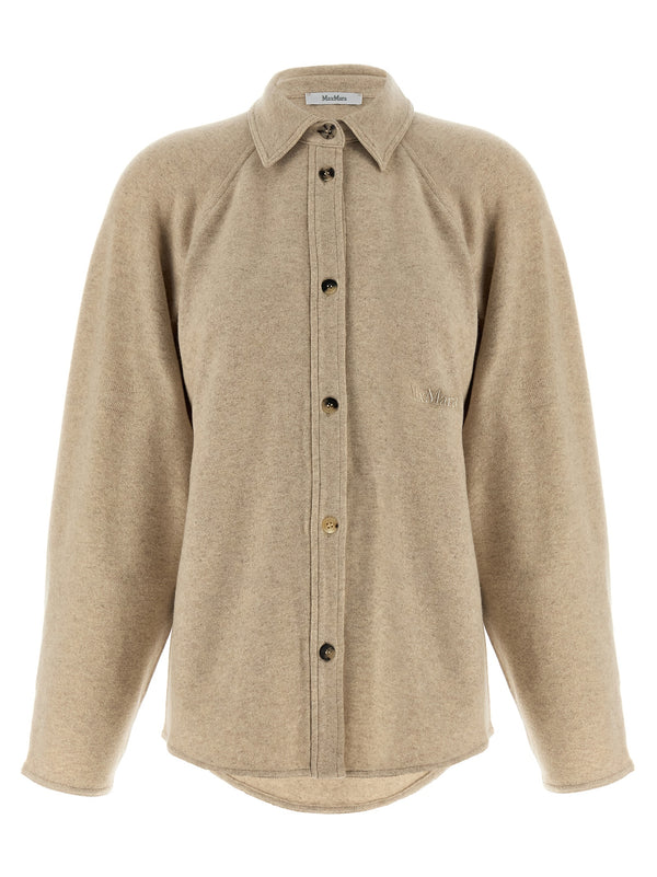 Max Mara 95% cashmere overshirt in beige