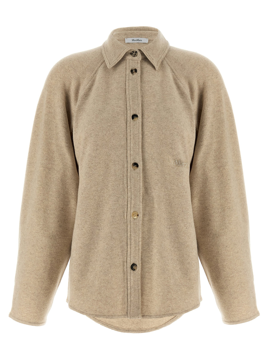 Max Mara 95% cashmere overshirt in beige