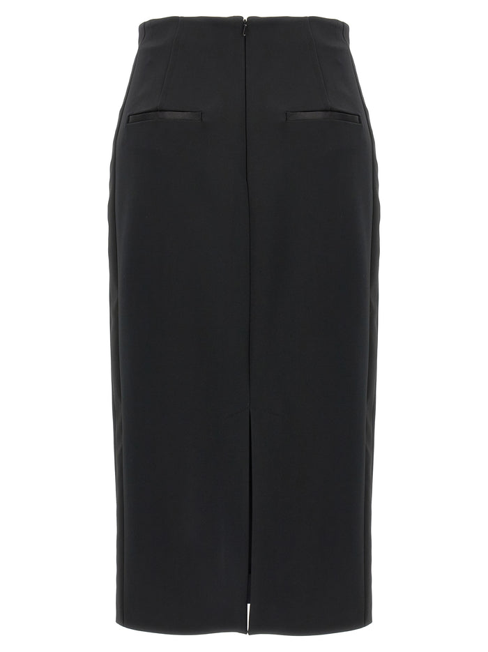 Max Mara 97% Viscose skirt in black — view 2