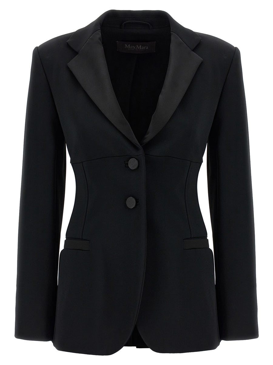 Max Mara 97% viscose blazer in black