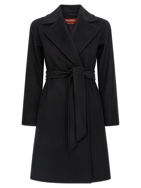 Max Mara 100% virgin wool coat in black
