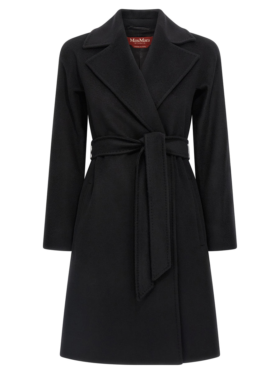 Max Mara 100% virgin wool coat in black