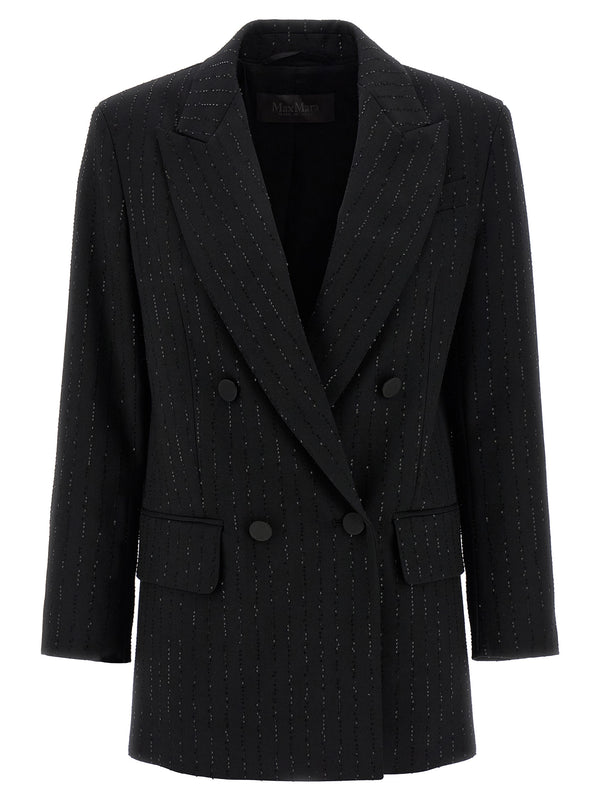 Max Mara 96% virgin wool blazer in black