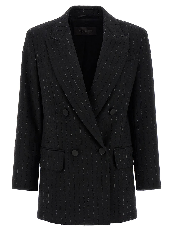 Max Mara 96% virgin wool blazer in black