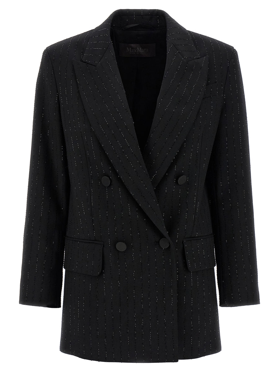 Max Mara 96% virgin wool blazer in black