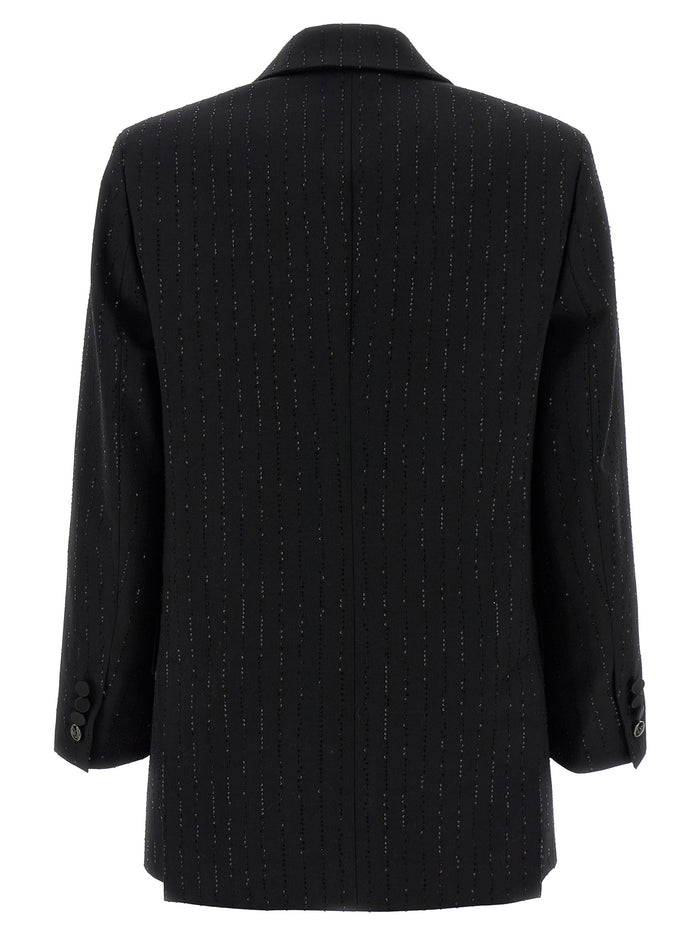 Max Mara 96% virgin wool blazer in black — view 2