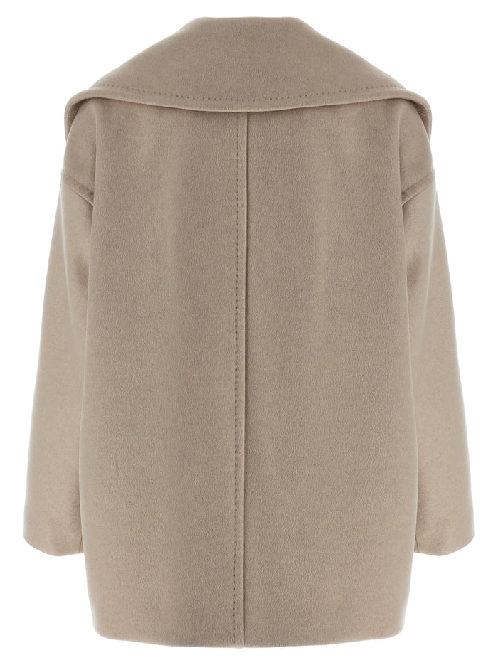 Max Mara 100% cashmere coat in beige — view 2