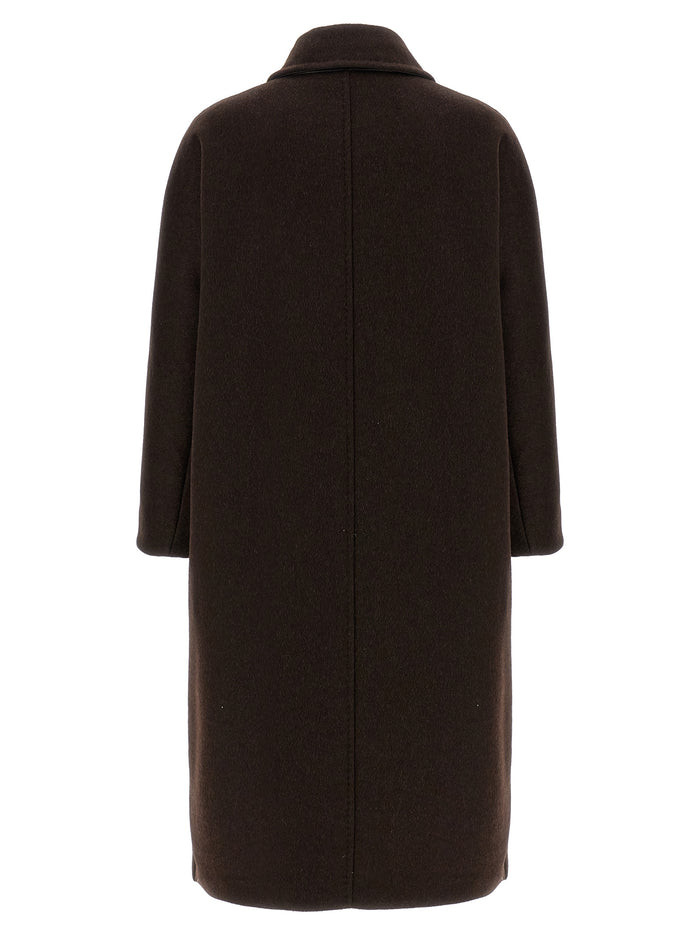 Max Mara 50% cashmere coat in brown — view 2