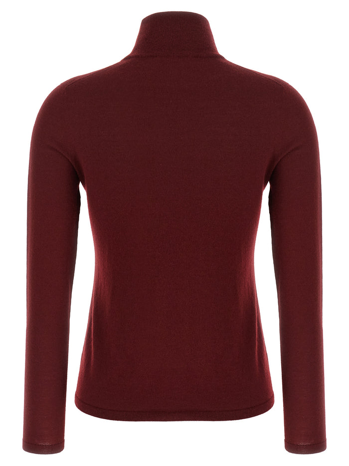 Max Mara 100% cashmere turtleneck in bordeaux — view 2