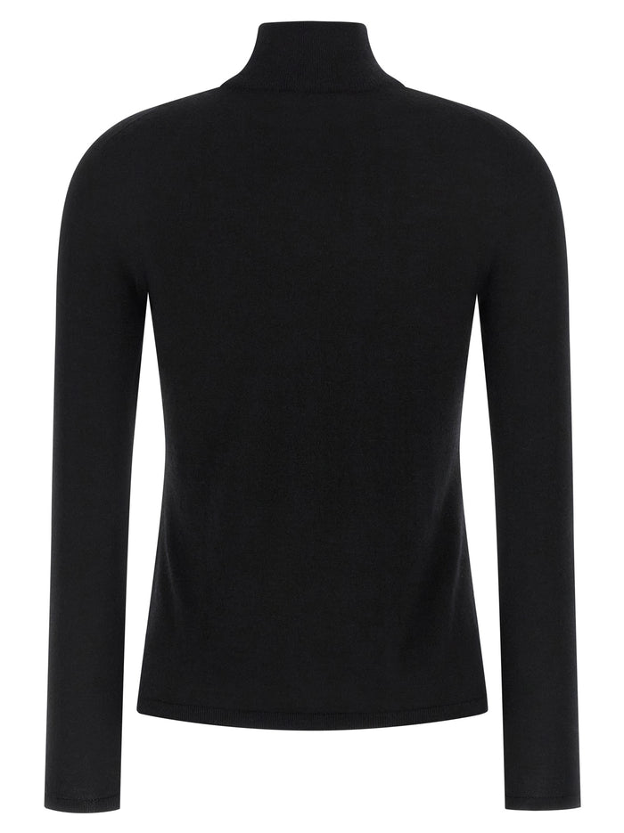 Max Mara 100% Cashmere turtleneck sweater in black — view 2