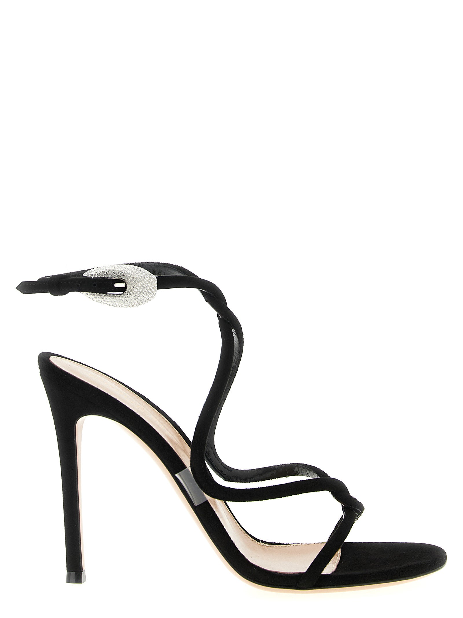 Gianvito Rossi 95% suede sandal in black