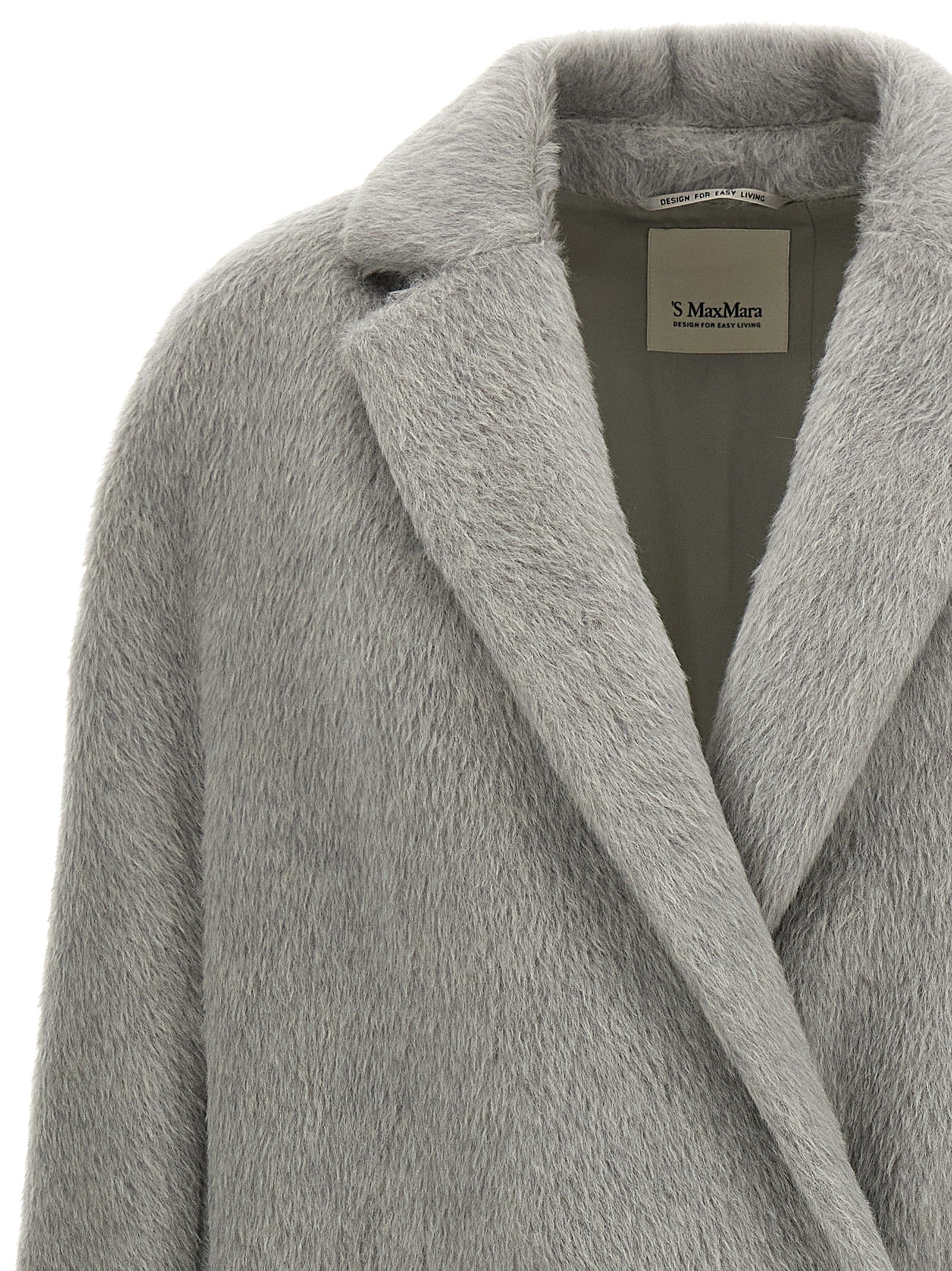 'S Max Mara 59% Alpaca coat in gray — view 3