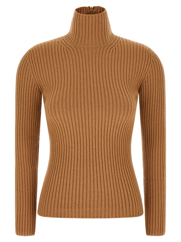 Max Mara 62% Wool turtleneck in beige