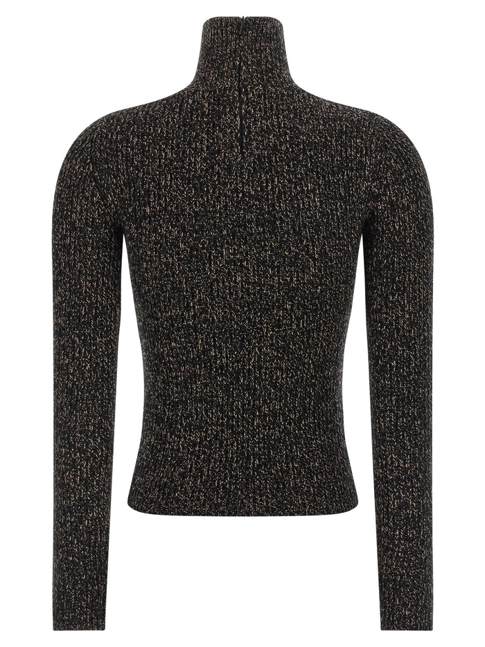 Max Mara 67% wool turtleneck sweater in black — view 2