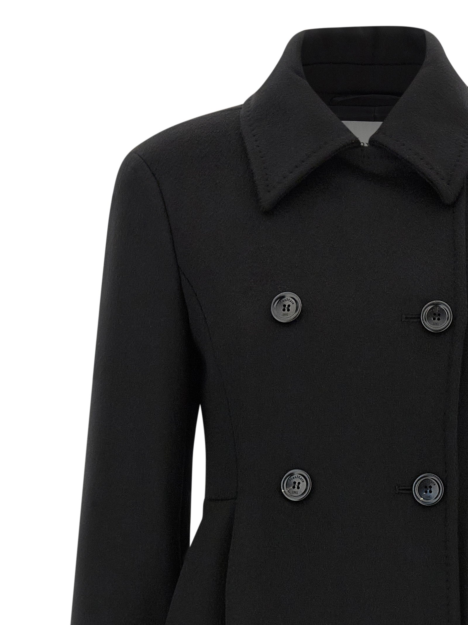 Max Mara 100% Camel Wool coat in black — view 3