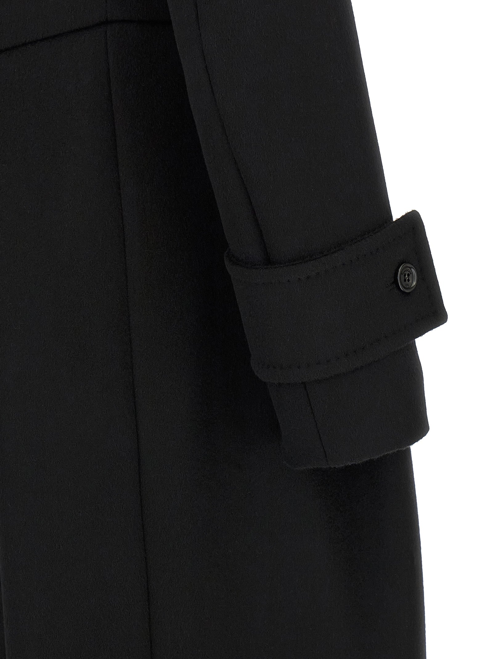 Max Mara 100% Camel Wool coat in black — view 4