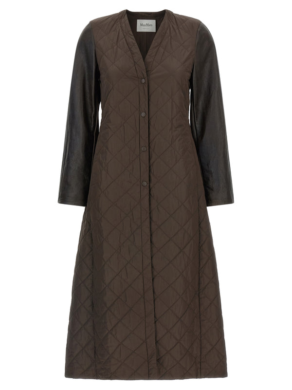 Max Mara 100% polyamide body coat in brown