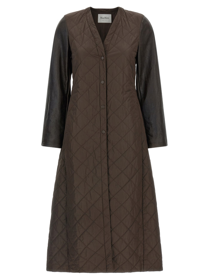 Max Mara 100% polyamide body coat in brown