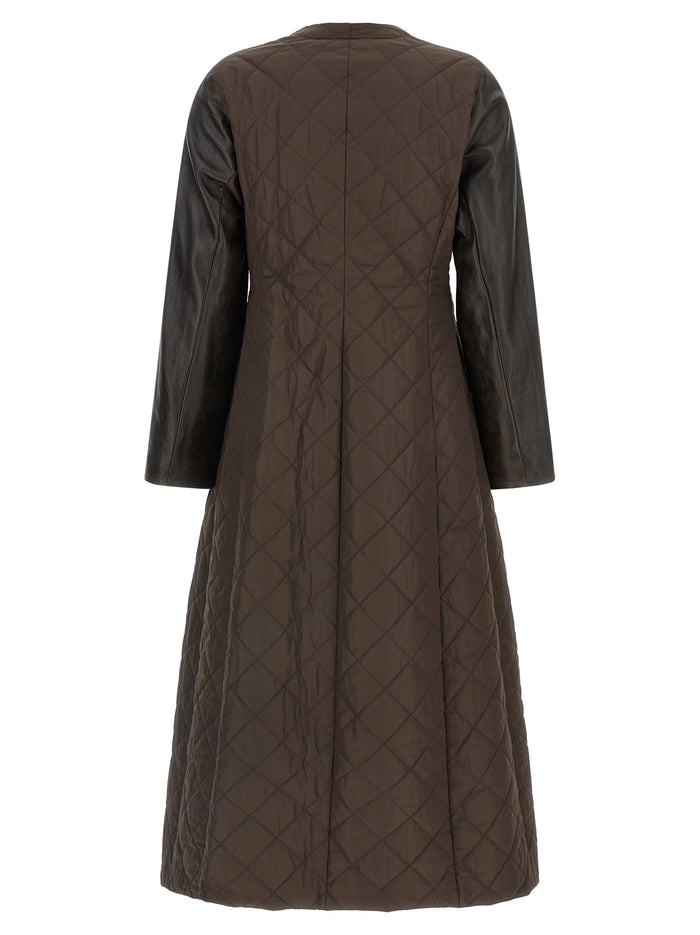 Max Mara 100% polyamide body coat in brown — view 2