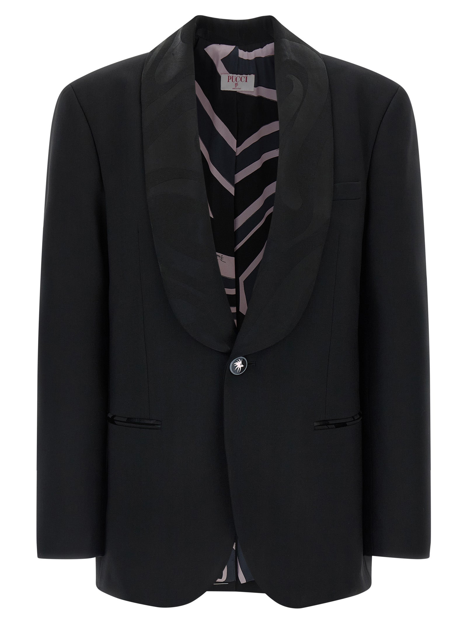 Emilio Pucci 95% Virgin Wool blazer in black